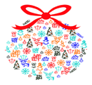 A christmas ball made of different colored objects

Description automatically generated with medium confidence